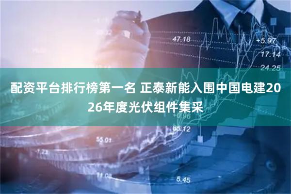 配资平台排行榜第一名 正泰新能入围中国电建2026年度光伏组件集采